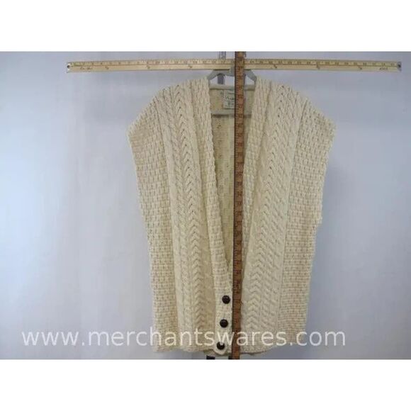 SALE!!! NWT Connemara Knitwear XL Made in Ireland Wool Cable Knit Cardigan - Picture 3 of 10